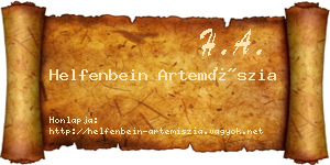 Helfenbein Artemíszia névjegykártya